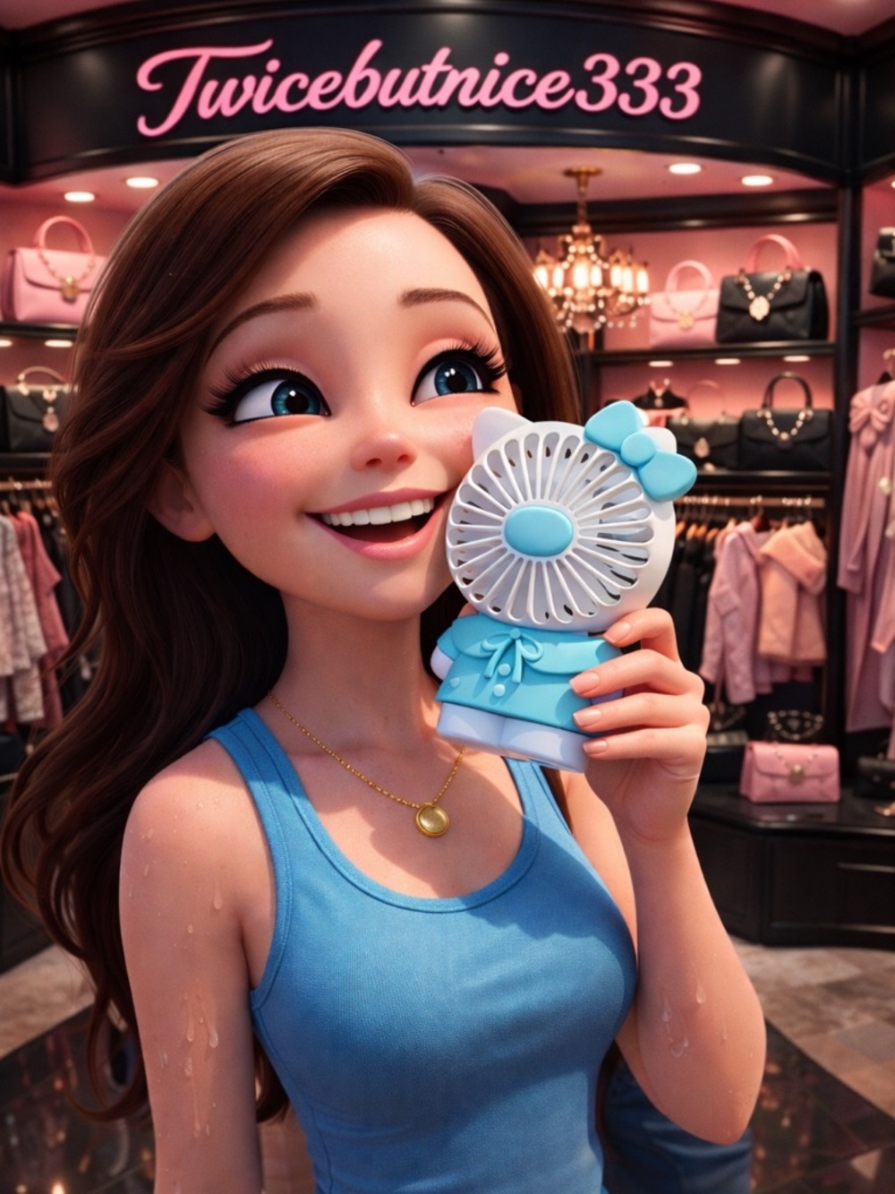 Cute Kitty Portable Fan - Buyer’s Choice of one Yellow, Pink, or Blue